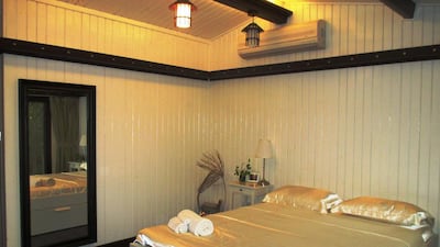 The chalet in the garden has one bedroom. Courtesy Ocean View Real Estate