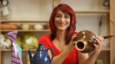 Homa Vafaie-Farley, who owns Abu Dhabi Pottery, was captivated by a ceramic pot in Iran's National Museum more than 10 years ago. Pawan Singh / The National