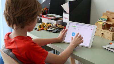 Pupils in the UAE have been learning remotely since the outbreak of war. Chris Whiteoak / The National