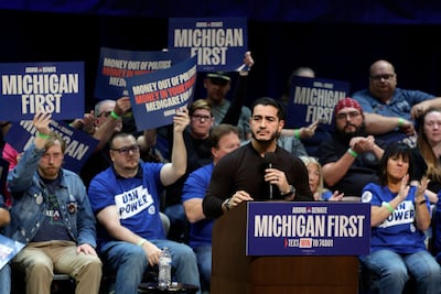 Michigan Democratic Senate candidate Abdul El-Sayed in Grand Rapids, Michigan, on October 25. AFP