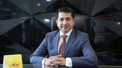 Anand Kapoor, group vice chairman of Midcom Group, at his office in Mazaya Business Avenue in the JLT area of Dubai. Pawan Singh / The National