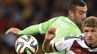 Essaid Belkalem, in green, was with Algeria at the 2014 World Cup but will miss the 2015 Africa Cup of Nations.