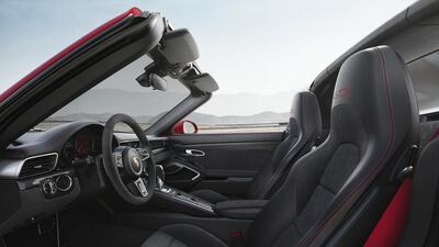 The Porsche 911 Targa 4 GTS interior. Courtesy Porsche