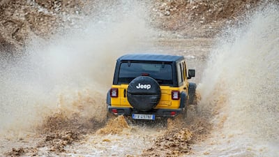 A Wrangler tackles a flooded section. Marco De Ponti