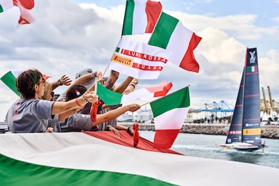 Italian supporters wave off Luna Rossa team members. Photo: Prada