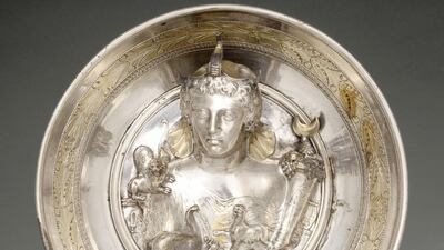 Boscoreale Treasure, found at Boscoreale (Italy), 1st century BC-1st century CE, silver and gold. Courtesy: Musée du Louvre, Department of Greek, Etruscan and Roman Antiquities, gift of Baron Edmond de Rothschild, 1895. Photo credit: RMN-Grand Palais (musée du Louvre)/Stéphane Maréchalle