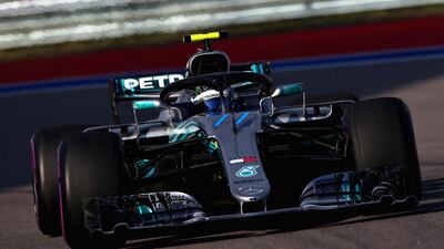Valtteri Bottas is on pole for the Russian Grand Prix. Charles Coates / Getty Images