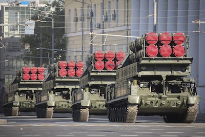 Buk-M3 surface-to-air missile systems in Moscow. Getty