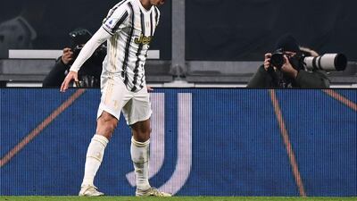Juventus' Cristiano Ronaldo celebrates after scoring his second goal. AFP