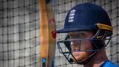 Ben Stokes bats in the nets during a training session at the Gabba. AFP