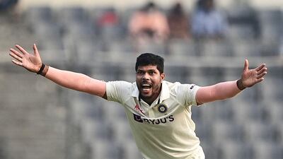 India's Umesh Yadav appeals successfully for the wicket of Bangladesh's Nurul Hasan. AFP