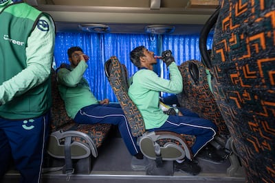 Careem has provided mobile stations across the UAE to offer respite to delivery riders in the summer. Antonie Robertson/The National