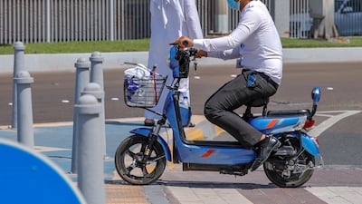 The ban extends to this model of electric scooter often used by minimarkets, officials said. Victor Besa /The National