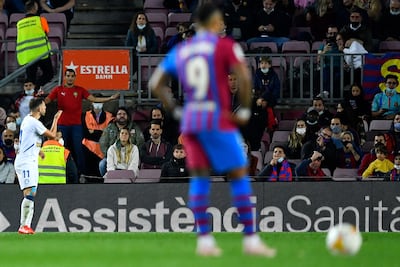 Empty seats at Camp Nou against Alaves. AFP