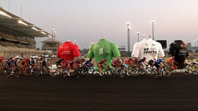 Riders compete during the final stage of the Abu Dhabi Tour. Stringer / AFP