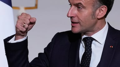 French President Emmanuel Macron delivers a speech to French ambassadors at the Elysee Palace in Paris. EPA