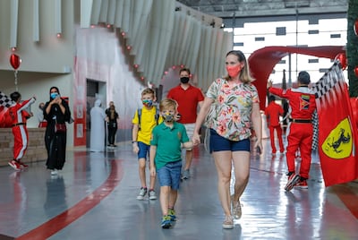 Visitors at Ferrari World, Abu Dhabi. Victor Besa / The National