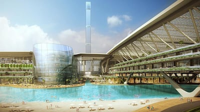 The beach area of the Meydan One project. Courtesy Meydan