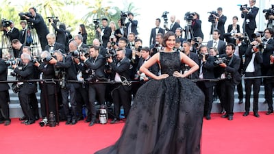 2014: Sonam Kapoor wears Elie Saab to the screening of 'The Homesman' at the Cannes Film Festival on May 18, 2014. AFP