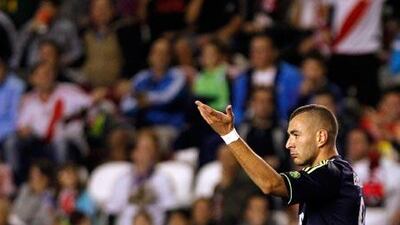 Karim Benzema scored Real Madrdid's first goal against Rayo.
