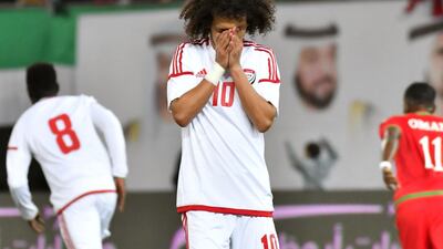 Omar Abdulrahman, pictured during the Gulf Cup of Nations in January, faces a race against time to be fit for the 2019 Asian Cup. AFP