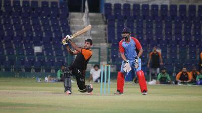 Ghulam Shabbir, included in the UAE squad for the limited overs Series tour to the Netherlands, scored 41 off 38 balls for One Stop Tourism in the final of the Abu Dhabi Cricket Council Ramadan Twenty20 Cup at the Zayed stadium on Saturday, June 17, 2017. Amith Passela / The National