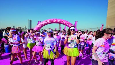 The “happiest 5k on the planet” returns to the Dubai Autodrome and promises to be as colourful as ever. Clint McLean for The National