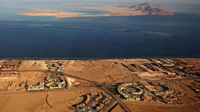 The Red Sea islands of Tiran and Sanafir between Egypt's Sinai Peninsula and Saudi Arabia at the mouth of the Gulf of Aqaba. AFP