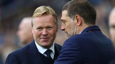 Everton manager Ronald Koeman and West Ham manager Slaven Bilic. Michael Steele / Getty Images