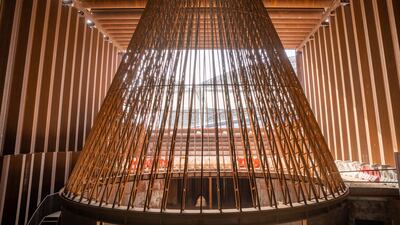 The design of the Netherlands pavilion at Expo 2020 Dubai that puts into practice the message of recycling and reusing materials. Photo: Faisal Khatib