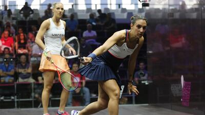 Camille Serme, right, needed a win desperately, and Laura Massaro proved no match for her. Kamran Jebreili / AP Photo