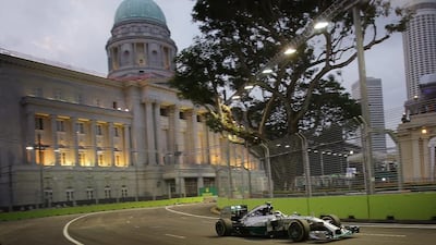 Lewis Hamilton was fastest in practice for the Singapore Grand Prix. Aaron Favila / AP Photo