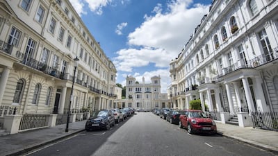 A row of houses in Stanley Gardens, in Notting Hill, London. EMPICS Entertainment.