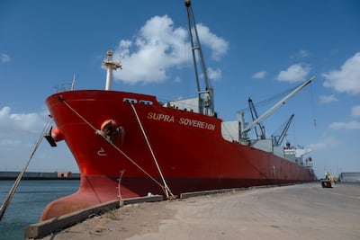 The Supra Sovereign cargo ship at the Port of Brownsville in Brownsville, Texas on Tuesday, August 4, 2026. Bloomberg