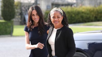 Meghan and her mother, Doria Ragland, arrive at Cliveden House Hotel in Berkshire to spend the night before her wedding to Prince Harry in May 2018. Getty Images
