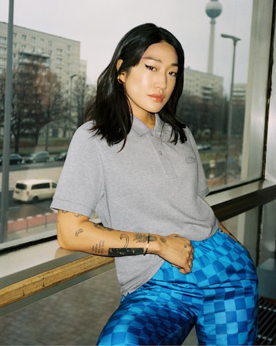 The 'Loop' top in grey. Courtesy Lacoste