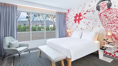 The hotel has rooms, suites and apartments all with funky interiors.