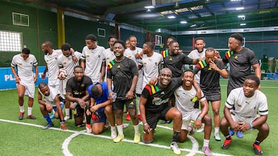 Rival teams share a lighter moment