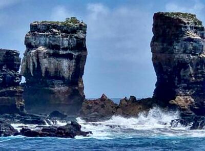 Darwin's Arch after it collapsed near Darwin Island, Galapagos, Ecuador, on May 17. AFP