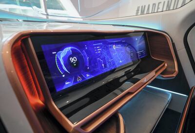 The W Motors self-driving prototype, on display at the International Defence Exhibition and Conference in Abu Dhabi. Victor Besa / The National.