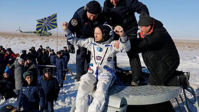 Search and rescue: Russia deploys a fleet of about 20 search and rescue aircraft in case of an emergency return to Earth. They must cover a huge area, from Kazakhstan, right across Siberia to the port of Vladivostok and the Sea of Japan, where a ship is also stationed - a distance of more than 8,000 kilometres. Pictured is Randy Bresnik being from the capsule after landing in rural Kazakhstan in December 2017. Dmitri Lovetsky / EPA