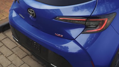 Rearside view of the new Corolla hatchback.