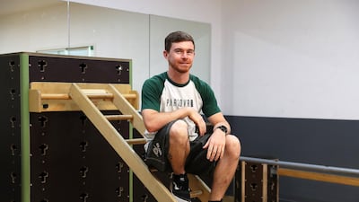 Harry Murden teaches children in Dubai how to do parkour - a free-running sport that tests a person's agility and movement. All photos by Pawan Singh / The National