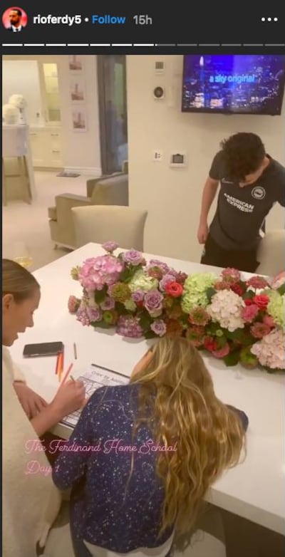 Rio Ferdinand showed his wife Kate working with daughter, Tia, 8.