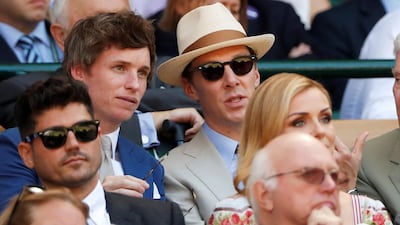 Eddie Redmayne sits in the Royal Box ahead of Serbia's Novak Djokovic men's singles final against South Africa's Kevin Anderson. Reuters