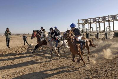 They're off! Competitors in the weekly racing event. AFP