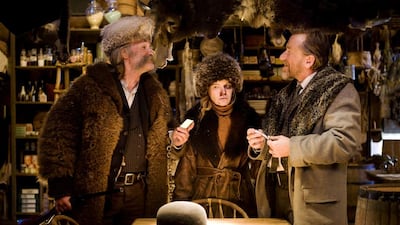 Kurt Russell, Jenniifer Jason Leigh and Tim Roth in The Hateful Eight. The Weinstein Company