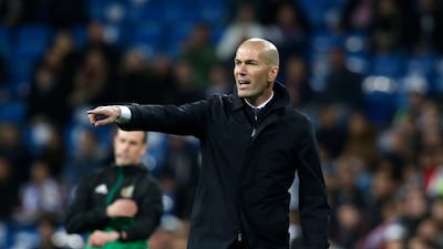 Zinedine Zidane during the match against Huesca. Getty Images