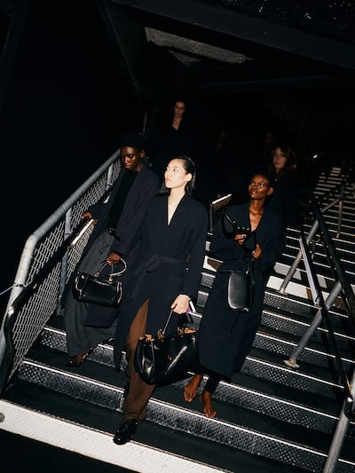 Leather and elongated silhouettes dominate the autumn/winter 2026 collection. Photo: Balenciaga