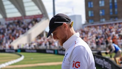 England's Ben Stokes walks out after announcing he will retire from international cricket. AFP